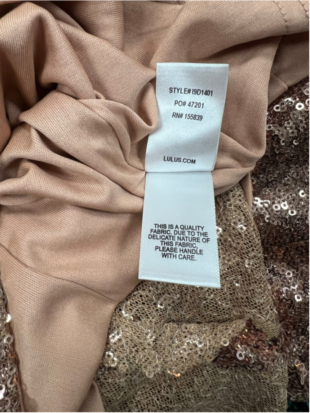 Lulu’s Bring It Champagne Gold Sequin Bodycon Mini Dress size L - Picture 11 of 13
